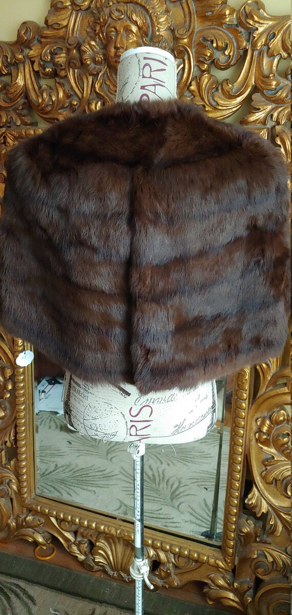 Beautiful Dark Brown Vintage Genuine Fur Stole - image 4