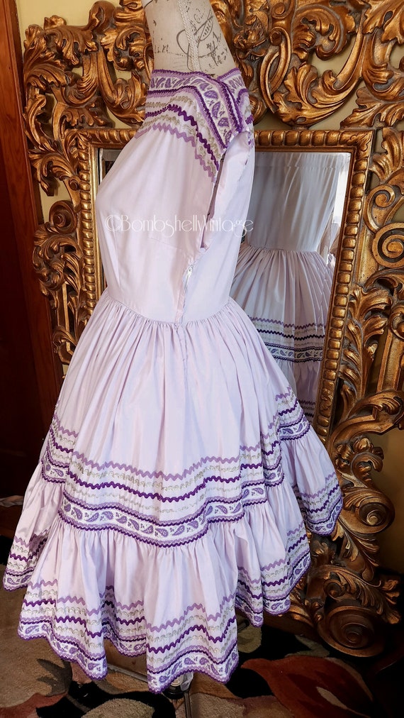 Vintage 60's Lavender Patio Dress Square Dance Dr… - image 4