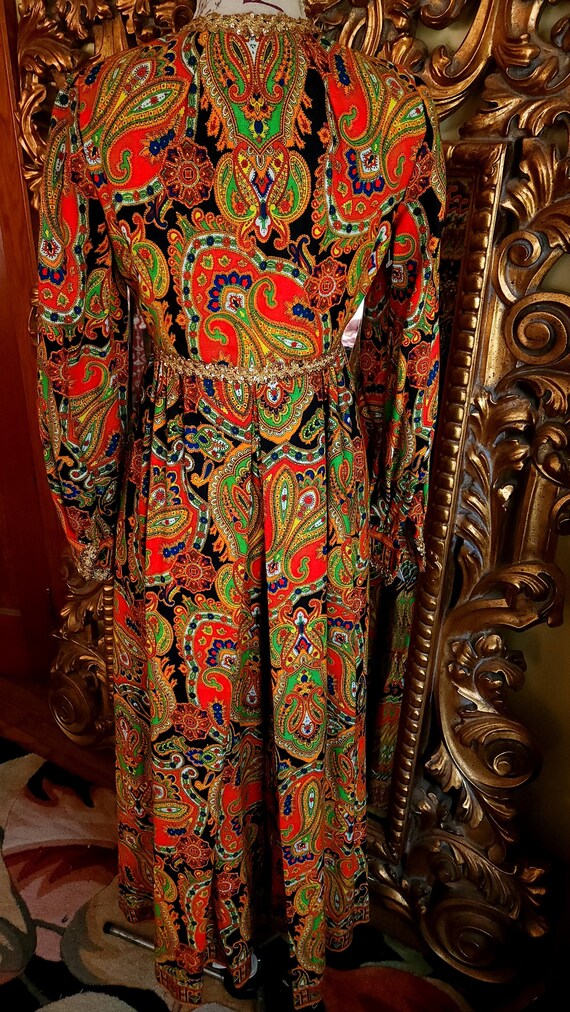 Vintage 60's Mod Paisley Palazzo Jumpsuit - image 3