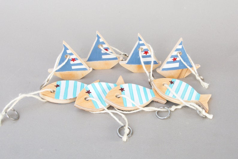 Portachiavi MARE, Keyring, Portachiavi, B&B, Door Keyring, House Keyring, Barca a vela, Pesce, Sailing immagine 8