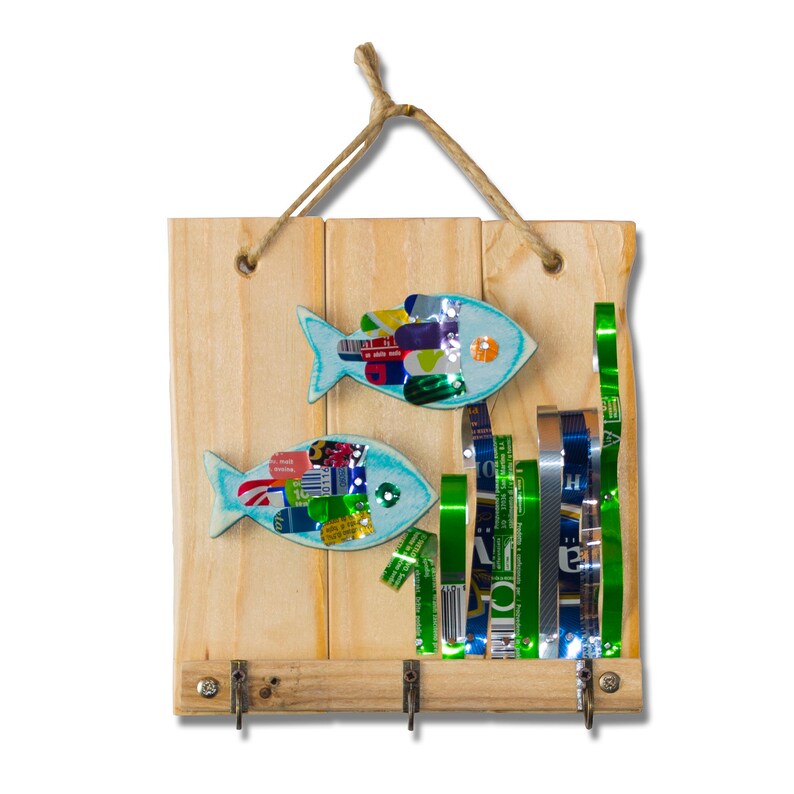 Fish Coat Rack With Wooden Fish and Algae Wall Etsy