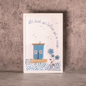 Rahmen „Haus“, Haus, Poesie, Gedicht, Hausrahmen, Zuhause, Weihnachten, Kleiner Rahmen, Glück, Blumen, Haus