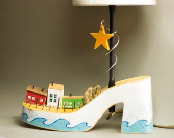 &quot;SHOE&quot; Lamp, Shoe Lamp, Shoe lamp, Bedside lamp, Bedside table lamp, Bedside table, Office lamp, Desk lamp