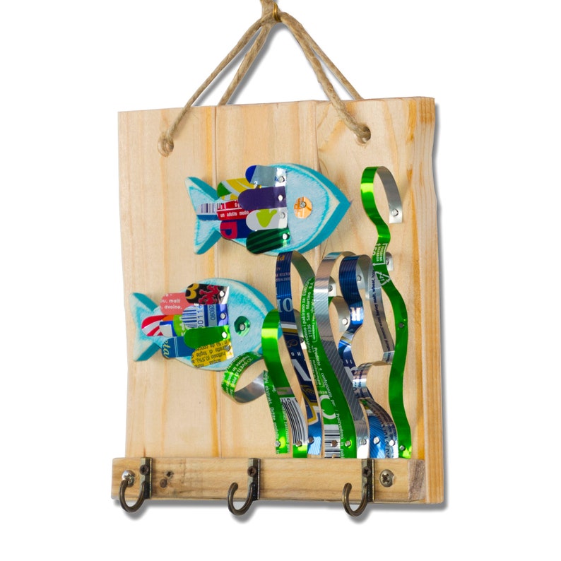 Fish Coat Rack With Wooden Fish and Algae Wall Etsy