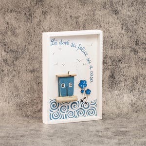Quadro "CASA", Casa, Poesia, Poetry, House frame, Home, Christmas, Tiny frame, Happyness, Fiori, House