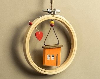 Decorazione "CUORE", Amore, Charm tiny house, Party favor, Bomboniera, Ornamento, San Valentino, Casa