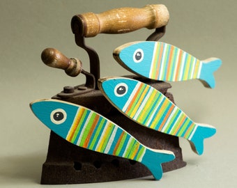 Magnet "SARDINA", Wooden fish, Fish, Magnet, Calamita, Magnet, Fridge magnet, Magnet for refrigerator, Wooden fish