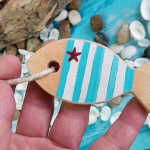 Portachiavi MARE, Keyring, Portachiavi, B&B, Door Keyring, House Keyring, Barca a vela, Pesce, Sailing immagine 5