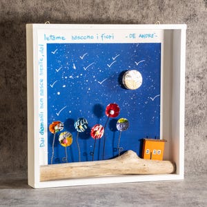 Gemälde „BLUMEN“, Poesie, Seele, Fabrizio De Andrè, Liebe, Gefühl, Via del Campo, Genua, Diamanten