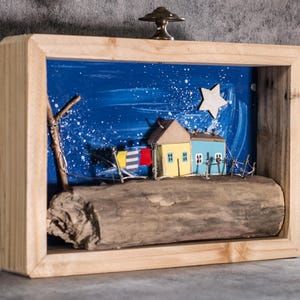 "STARRY NIGHT" Painting, Star, Landscape, Stairway, Painting, Entrance, Ladder, Stairway to Heaven, White Star