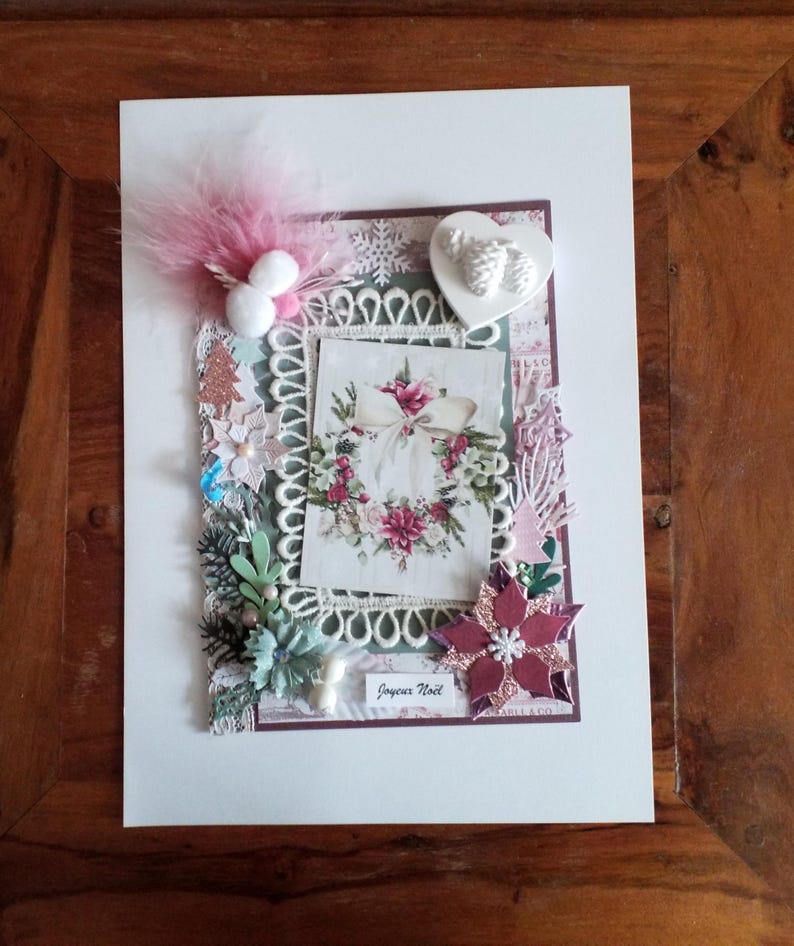 Large Christmas Card, Handmade, 3D, New Year Card, Best Wishes, Card in