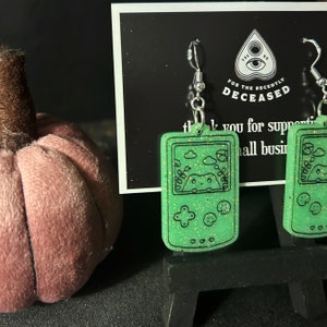 Cute Frog Glow in the Dark Glitter Earrings Game Console