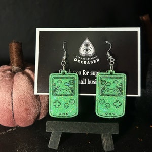 Cute Frog Glow in the Dark Glitter Earrings zdjęcie 1