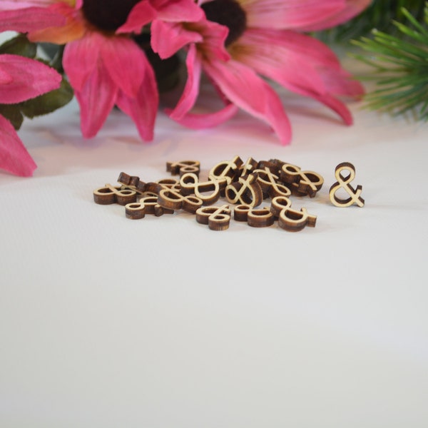 Ampersand, And Symbol, Ampersand Confetti, Table Scatter, Ampersand Cutouts, Small Ampersands, And, &, Small Wood Cutouts, .5 inch high