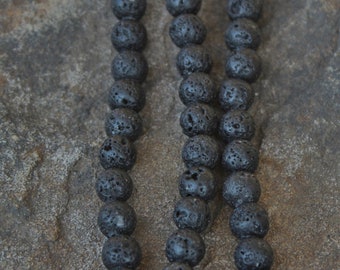 8mm Lava Rock Beads, Lava Beads, Stone Beads, Lava Rock Beads, Lava Rock Spacer Beads, 8mm Beads