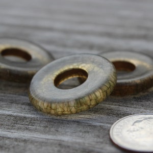 24mm Olive Green Donuts, Donut Connectors, Donut Links, Jewelry Making Components, Necklace Links, Jewelry Making Supplies