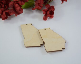 1.5" Wood Georgia Cutouts, Wood State Cutouts, Georgia Shape, Georgia Wedding Guest Book, Georgia Favor Tags, Georgia Cutouts, State Cutouts