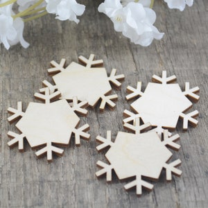 Wood Snowflake Cutouts, Snowflakes, Snowflake Cutouts, Snowflake Tags, Wooden Snowflake Cutouts, Snowflake, Winter, Craft Supplies, 1.5 inch