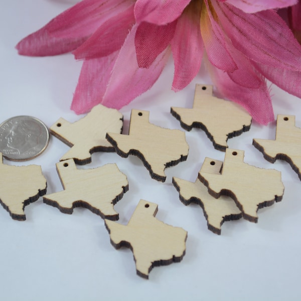 1" Bulk Texas Cutouts, Bulk Wood Texas Cutouts, Bulk Texas Charms, Bulk State Charms, Texas Cutouts for Crafting, Texas Craft Pieces Wood