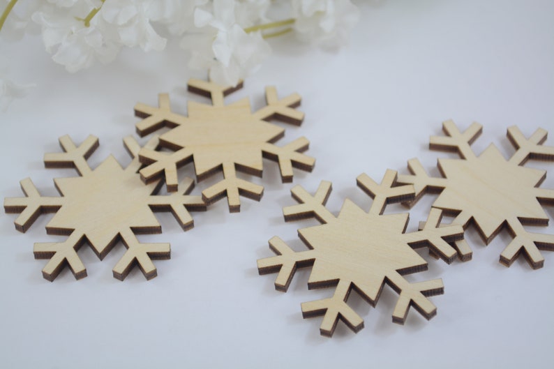 Bulk 2 Wood Snowflake Cutouts Bulk Snowflakes Winter | Etsy