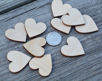 1" Heart Cutouts, Heart Cut Outs, Small Heart Cutouts, Heart Wood Cut Outs, Unfinished Wood Cutouts, Wood Heart Shapes, Wedding Crafts