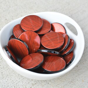 25mm Chunky Acrylic Beads, Flat Acrylic Beads, Burnt Orange Focal Beads, Patterned Acrylic Beads, Acrylic Focal Beads