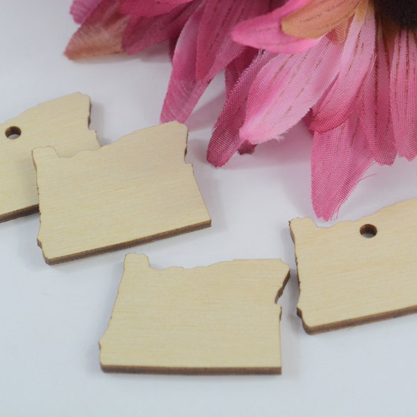 1.5" Wood Oregon Cutouts, Wood State Cutouts, Oregon Shape, Oregon Wedding Guest Book, Oregon Favor Tags, Wooden Oregon Cutouts, Oregon