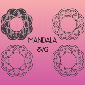 Mandala SVG, Mandala Monogram Frame SVG, Mandala Design svg, svg Cut Files, Mandala Vector Clipart, Flower Monogram Frames
