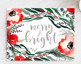 Watercolor christmas cards | Etsy