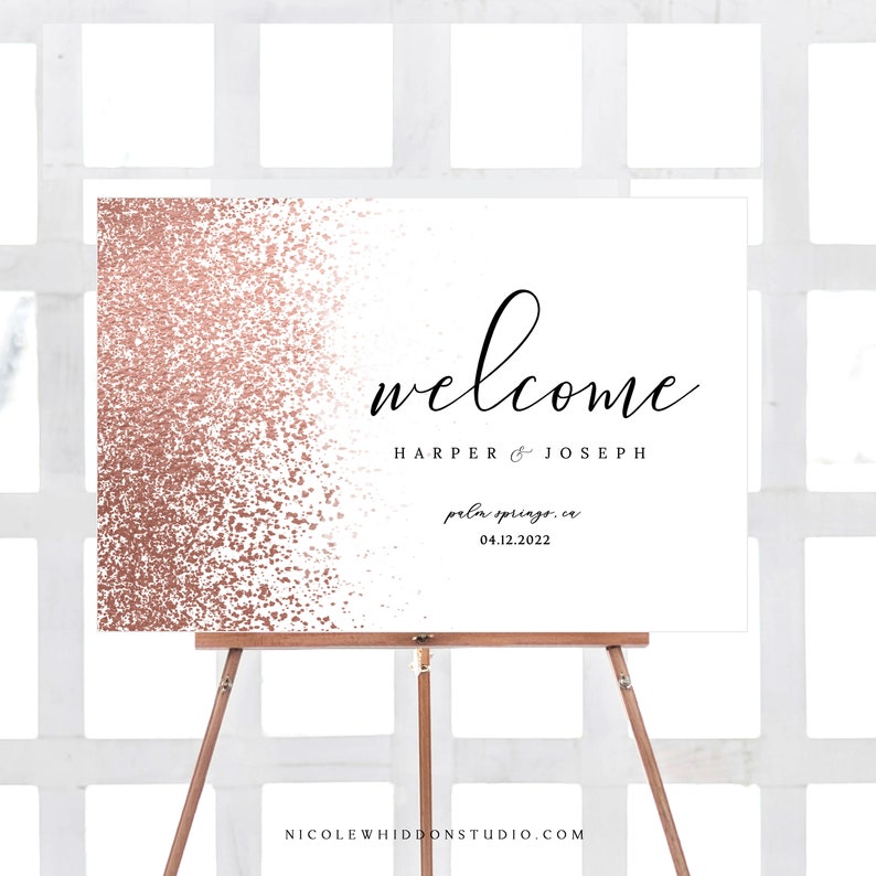 Rose Gold Sign Rose Gold Wedding Decor Instant Etsy