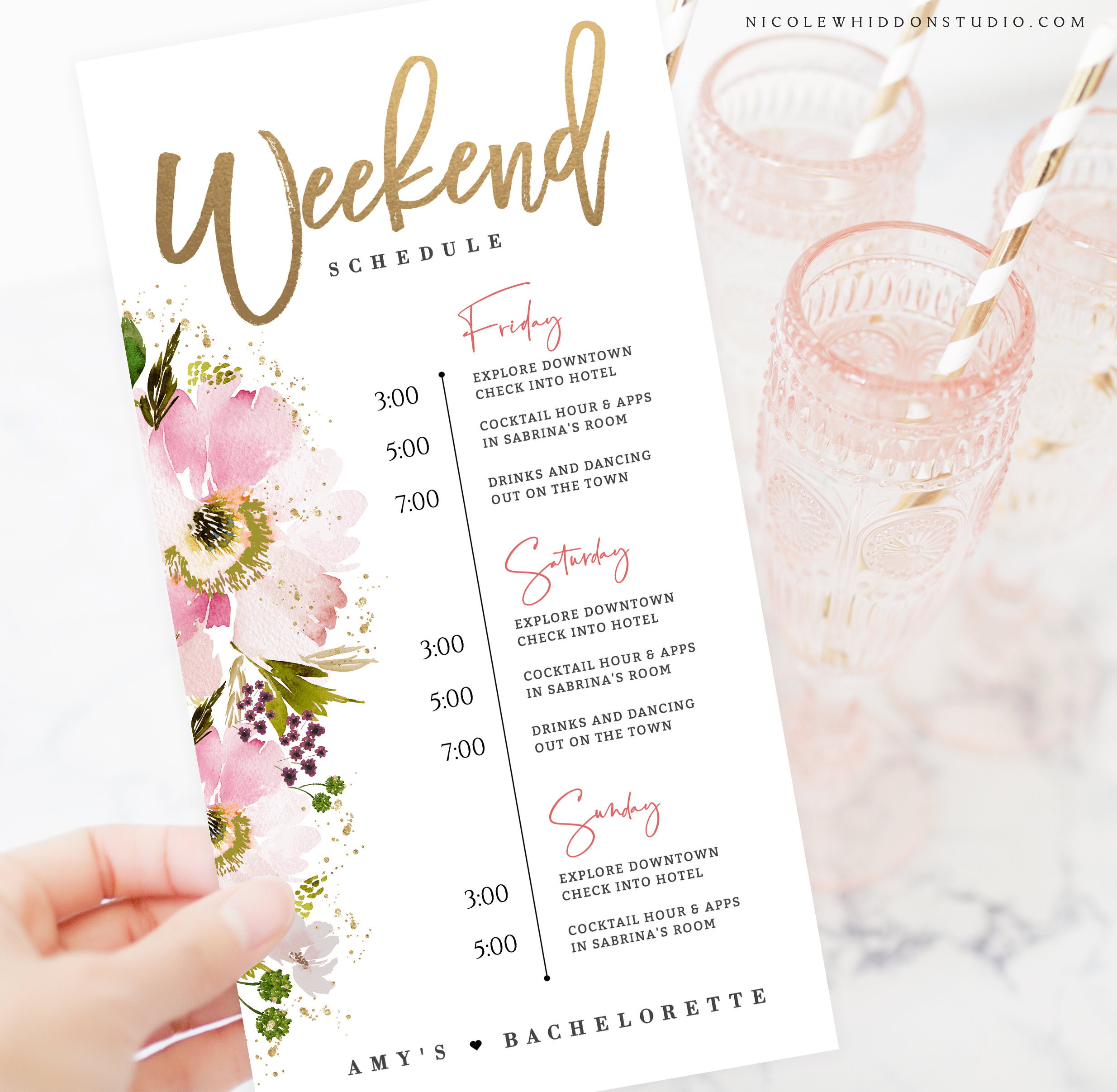 Free Printable Bachelorette Itinerary Template