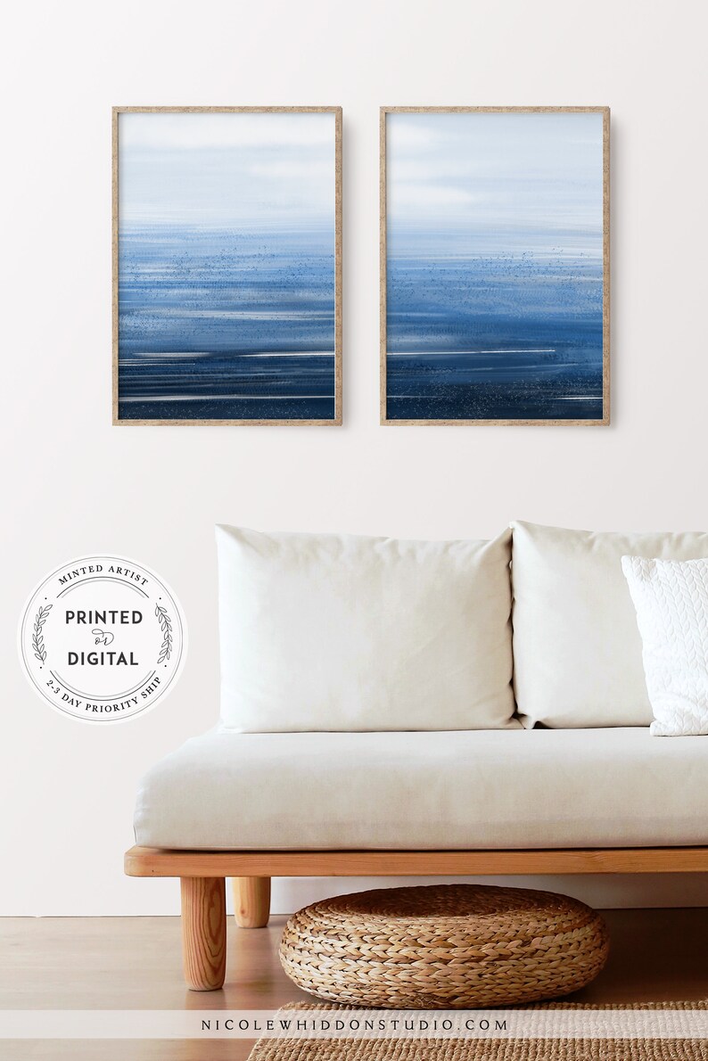 Coastal Art Print Set Beach House Wall Decor Printable Ocean Etsy