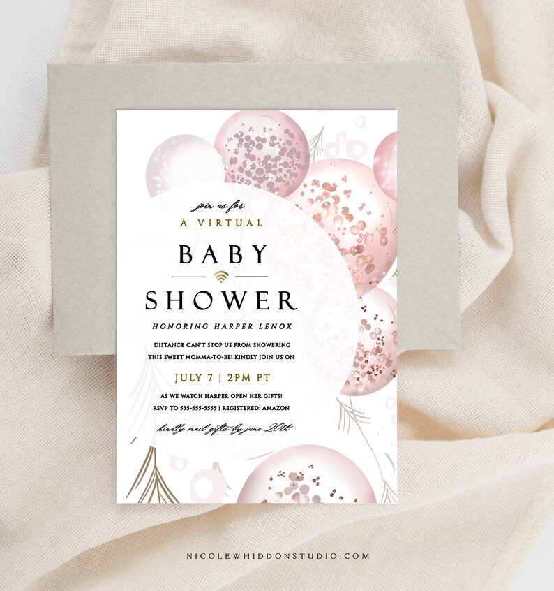 Virtual Baby Shower Invitation Instant Download Shower By Etsy