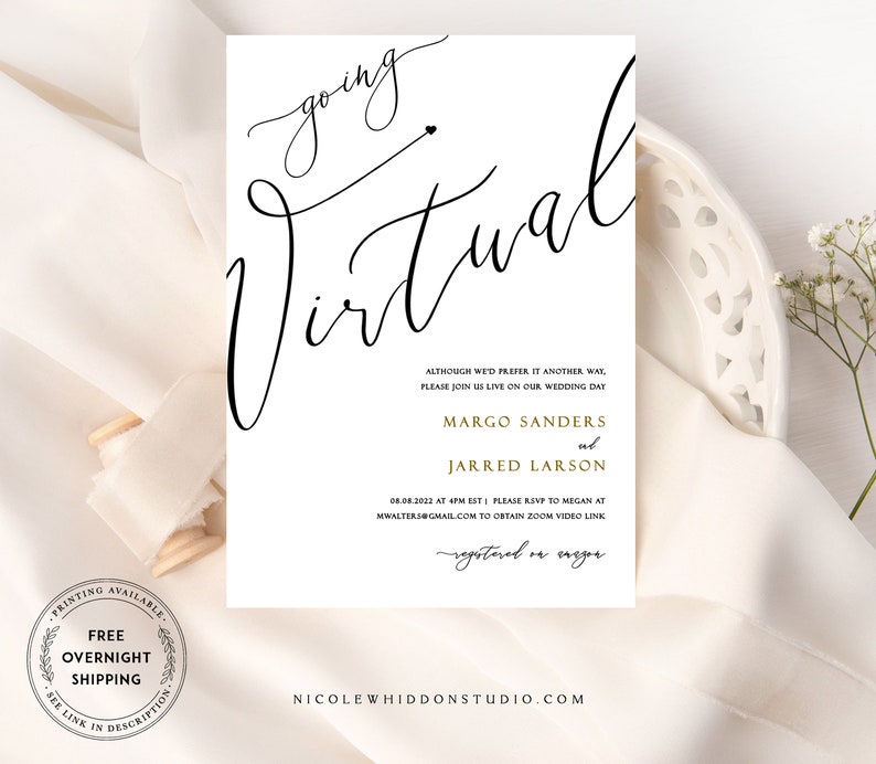 Virtual Wedding Invitation Live Video Wedding Announcement