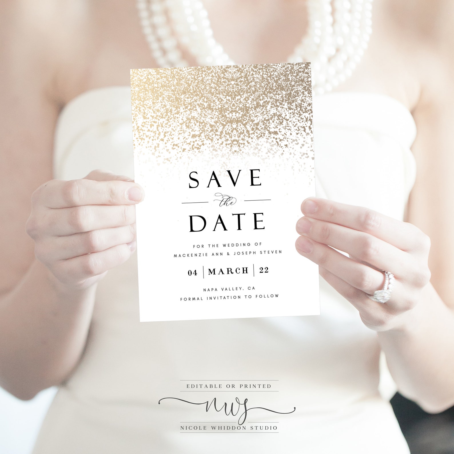 Save The Date Card Gold Save The Date Photo Card INSTANT Etsy save-the-date-card-gold-save-the-date-photo-card-instant-etsy