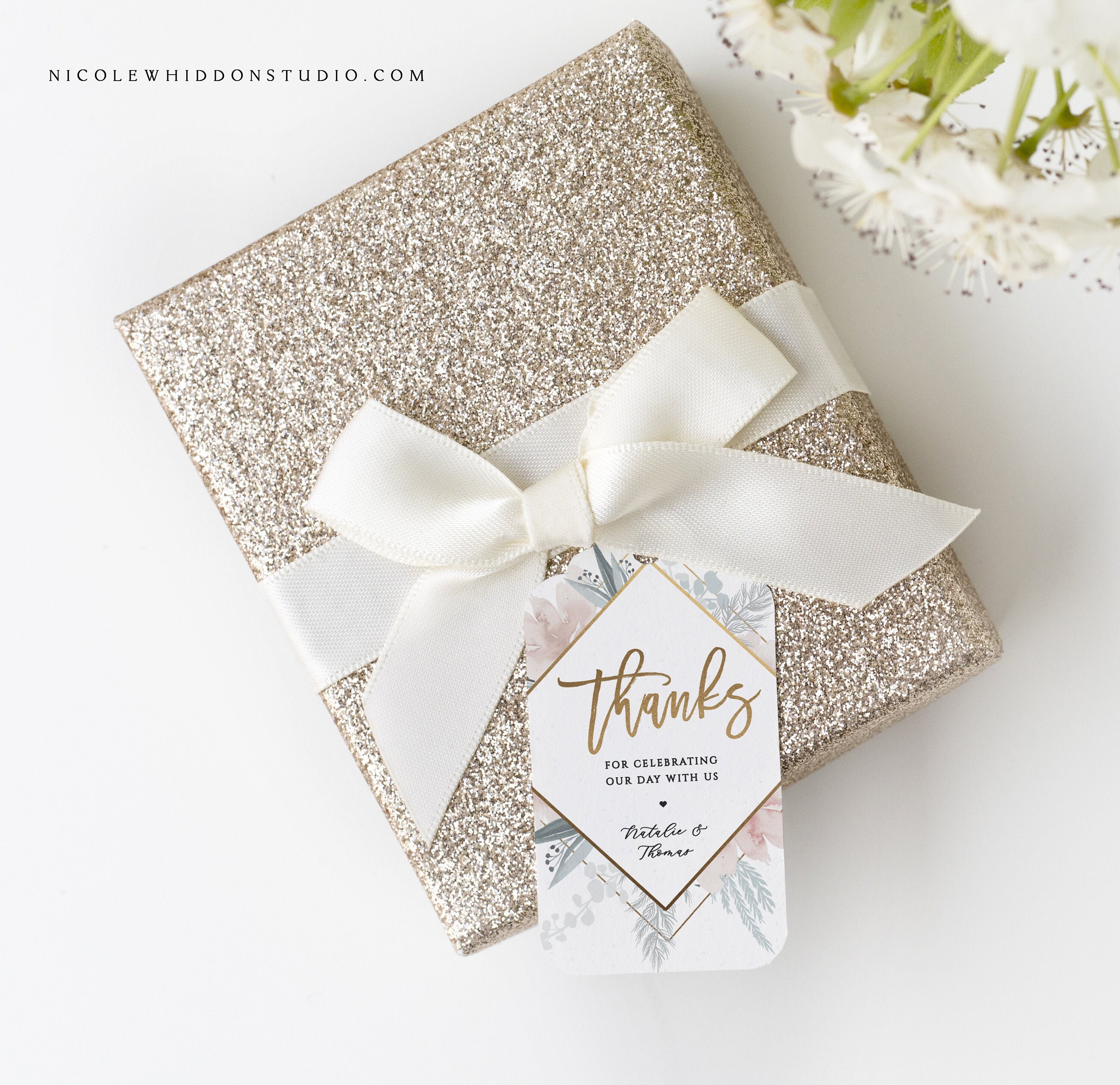 Favor Tags Instant Download Gold Template Printable Dusty Blue Wedding Mint Blush Baby Shower Name Tag Template Self Editing Diy
