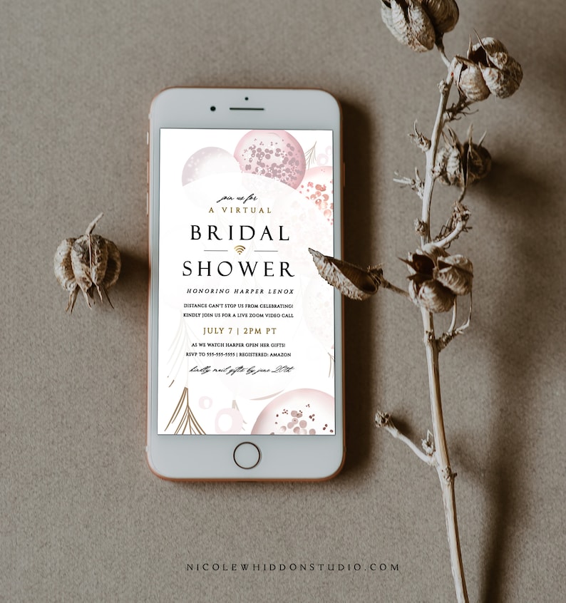 Virtual Bridal Shower Invitation Instant Download Template Etsy