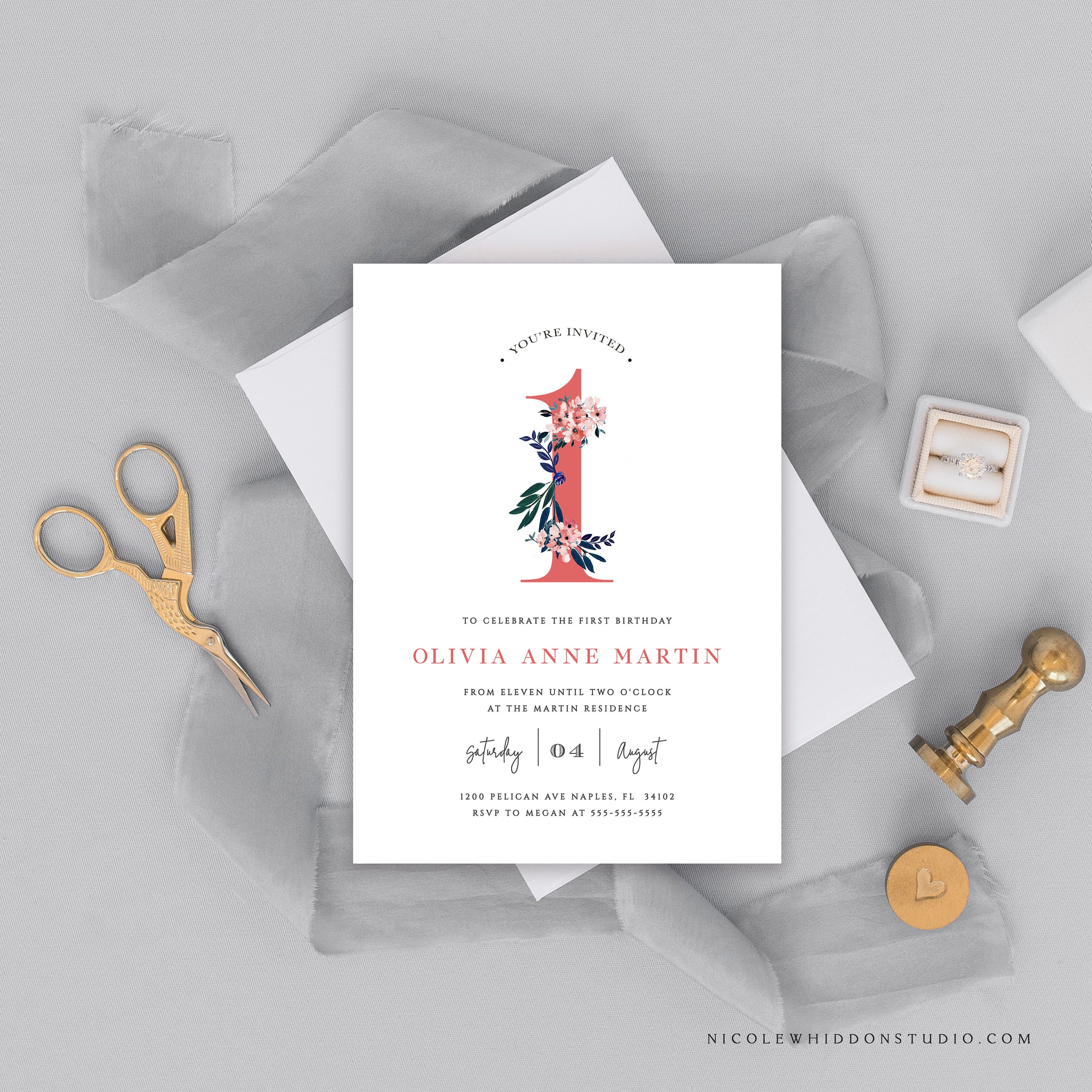 Birthday Party Invitation Template 1st Birthday Party Girl Etsy Birthday Party Invitation Template 1st Birthday Party Girl Etsy