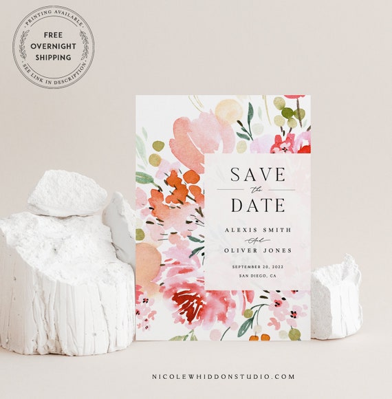 Bright Summer or Fall Save the Date Card