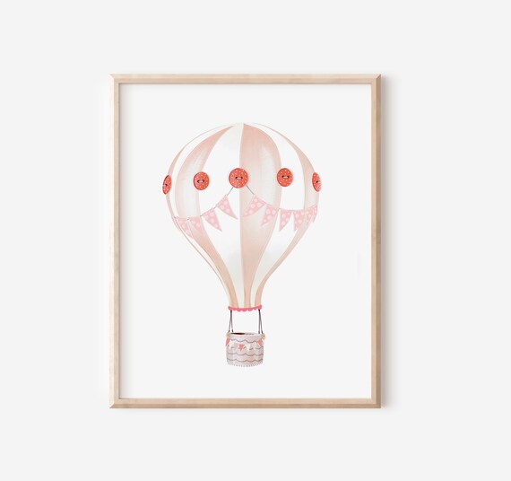 Hot Air Balloon Nursery Print INSTANT DOWNLOAD Baby Girl Etsy
