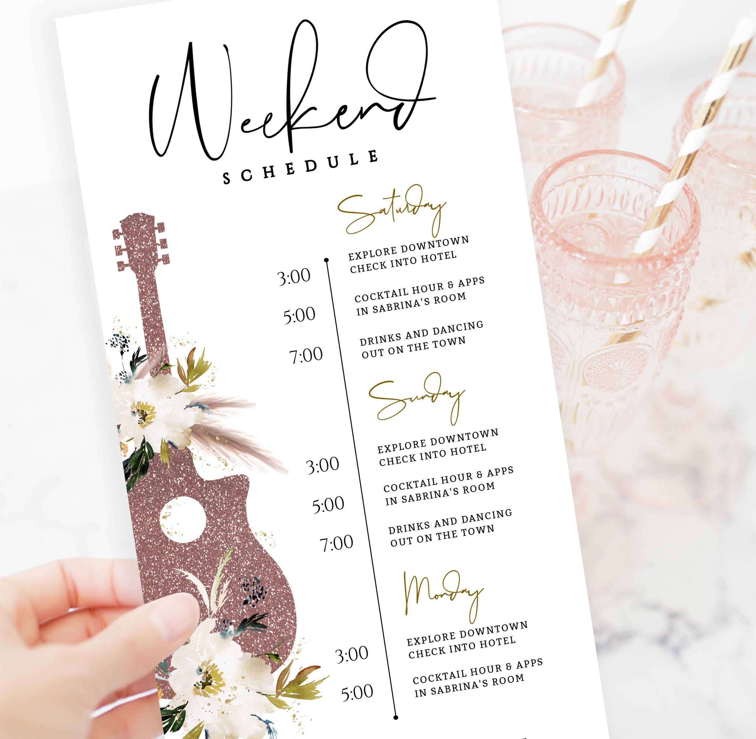 Bachelorette Party Invitation Nashville Weekend Itinerary Editable Template Schedule Downloadable Nash Bash Printable Bachelorette