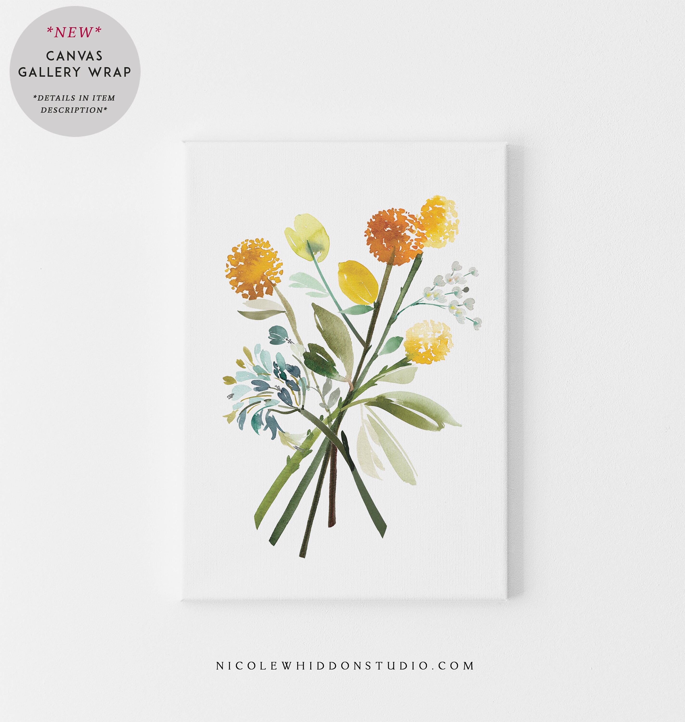 Floral Watercolor Set of 4 Prints Printed or Digital Etsy