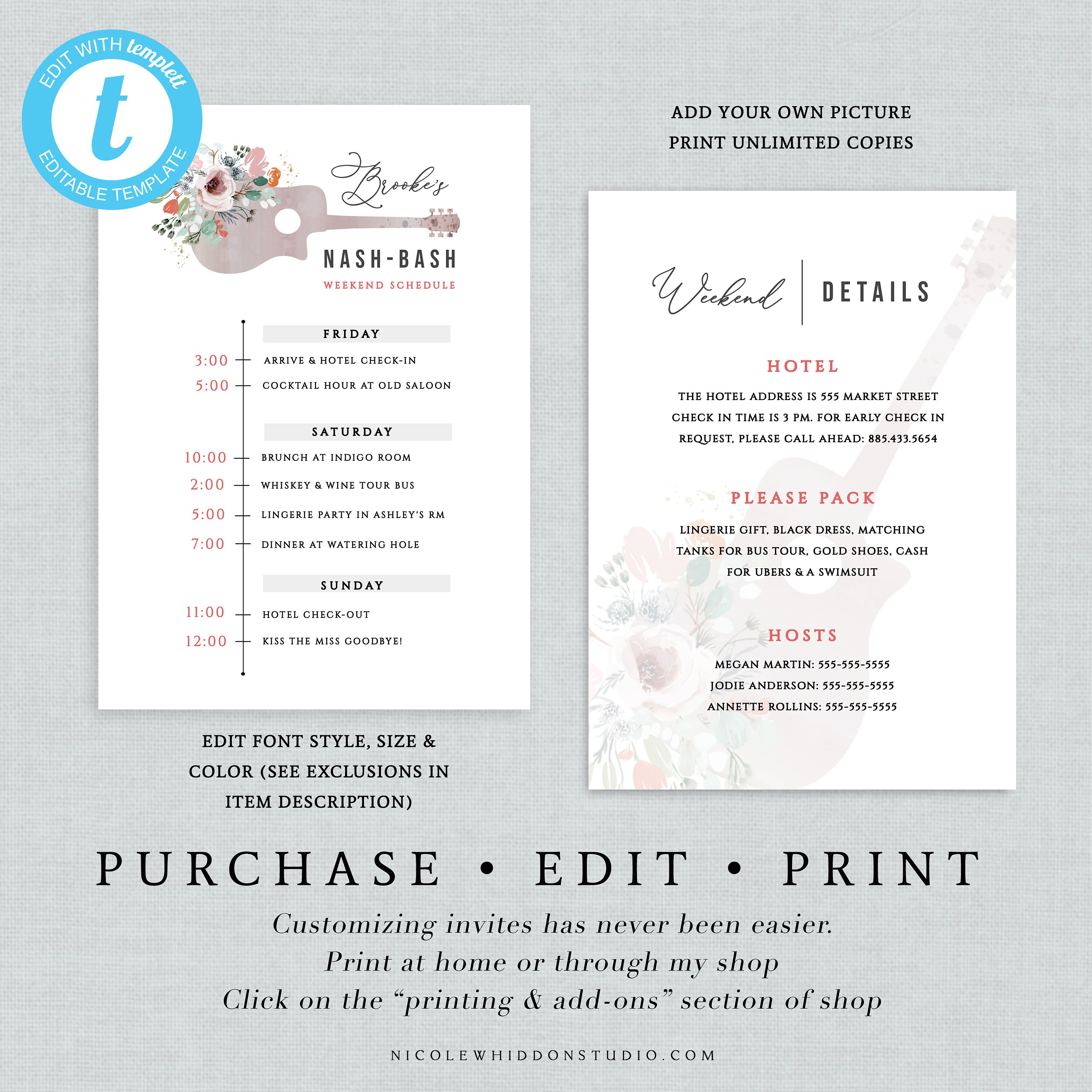 Nashville Bachelorette Party Invitation Nash Bash Invite Etsy 日本