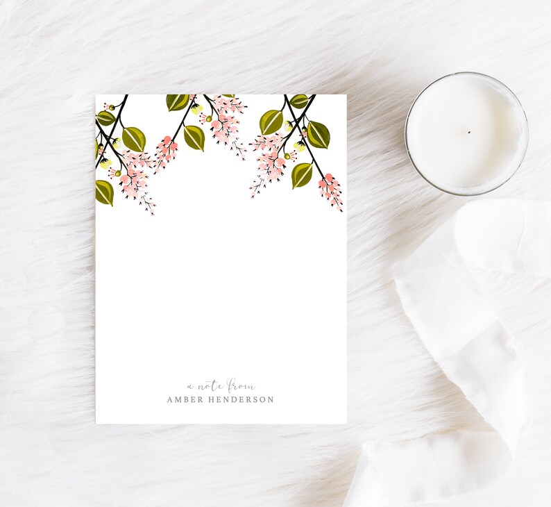 PEACH AND MINT Personalized Stationery Pale Pink Personalized Etsy
