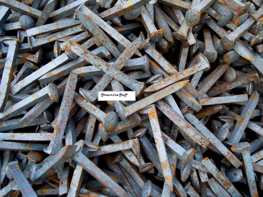 Blue Tint Railroad Spike Carbon Steel Track Spikes Etsy