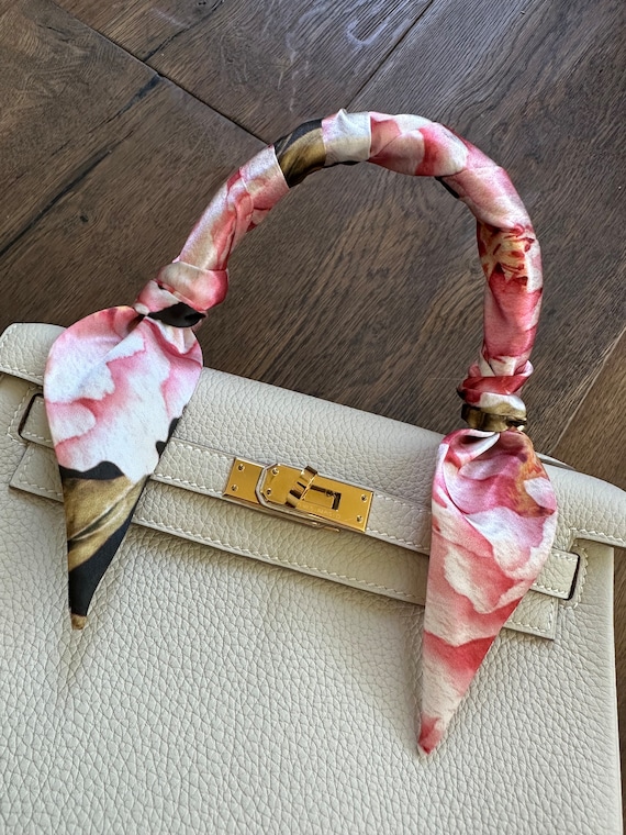 Handgemalter Pink Pfingstrose Blumen Handtasche Skinny Schal