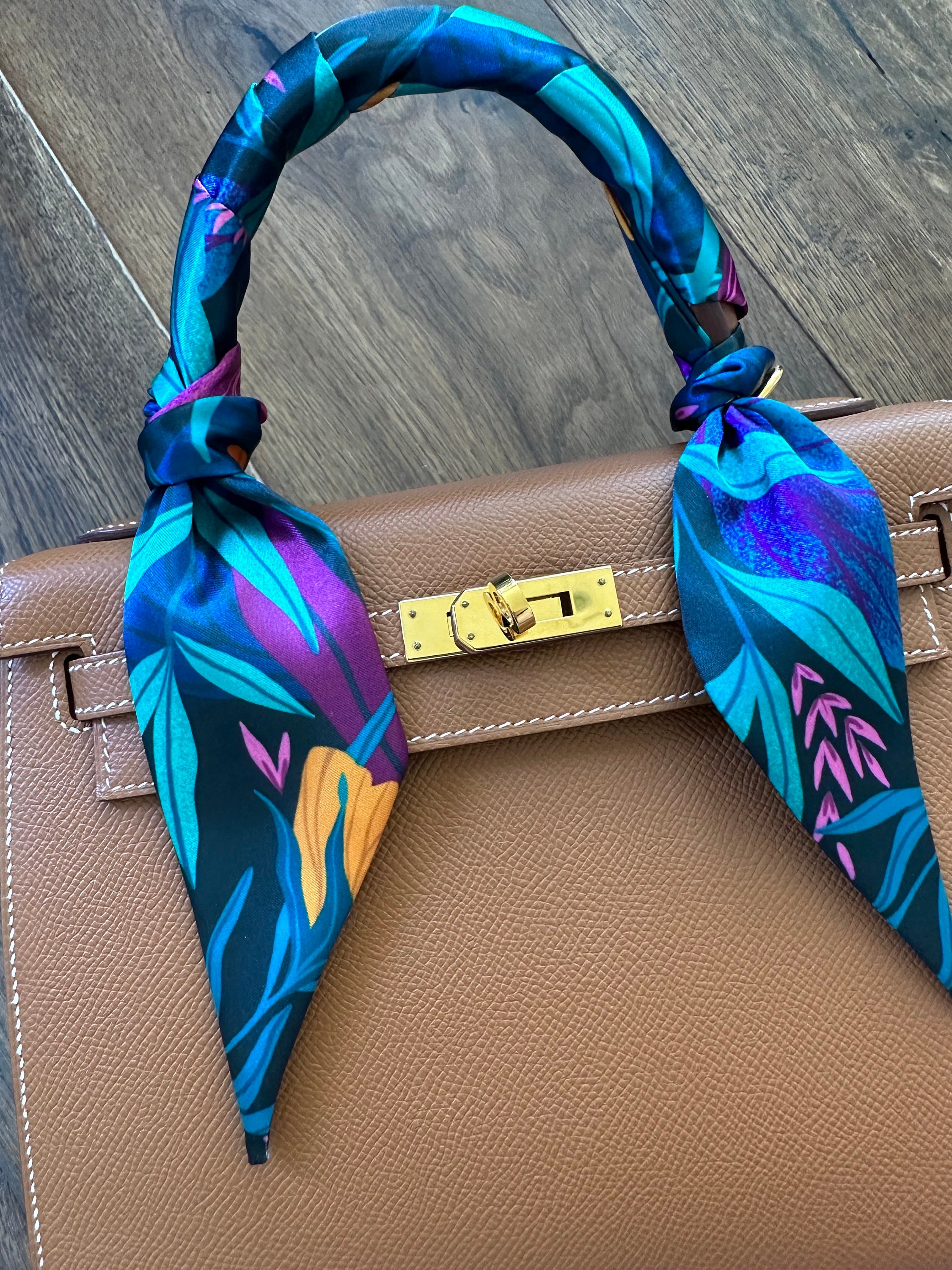 Long Foulard Skinny Motif Animal - Écharpe Polyvalente 160 Cm En Coton - Porté Comme Foulard, Bandeau, Ceinture Ou Lien De Sac - 3