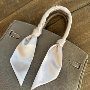 Solid Light Desert Sand Handbag Skinny Scarf / Handle Wrap / Skinny Hair Scarf