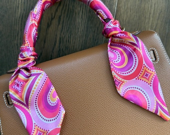 Groovy Heart Print Skinny Scarf: Handbag Handle Wrap, Hair Tie