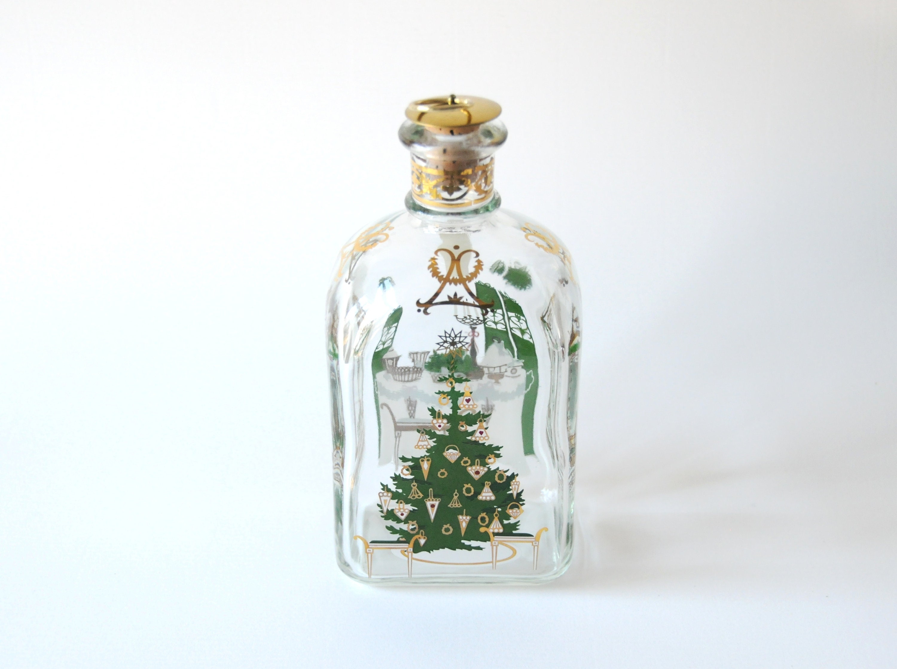 Holmegaard Vintage Christmas liquor glass bottle 1996. Etsy